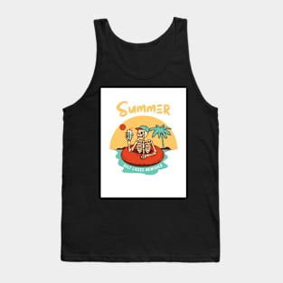 Yellow red summer illustrated sun set Tank Top